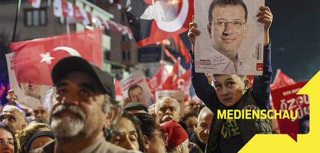 Unterstützer von Ekrem İmamoğlu gingen am Mittwoch in Istanbul m...