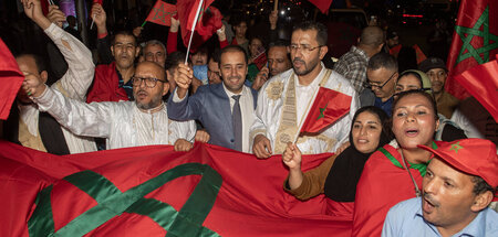 Ausgelassene Stimmung nach der Zustimmung des UN-Sicherheitsrats...