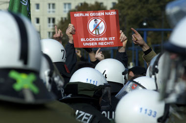 Proteste gegen Neonaziaufmarsch in Berlin, 10. Oktober