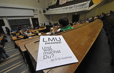 Protest an der Ludwig-Maximilian-Universität in München