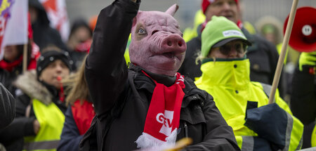 Schwein pfeift: Bei einem Streik die knausernden Bosse in den Lä...