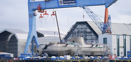 Hauptsache kriegstüchtig: Ein im Bau befindliches U-Boot liegt i...