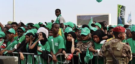 Unterstützer von Ismaïl Omar Guelleh in Dschibuti-Stadt am 8. Ap...