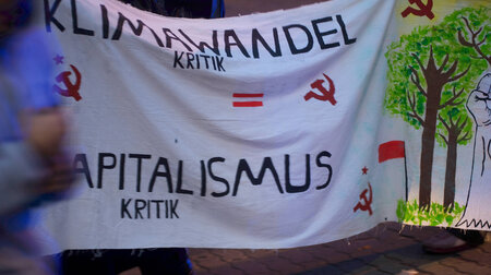 Banner bei einer Demonstration in Flensburg (14.11.2025)