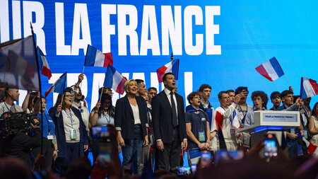 »Inszenierte Geschlossenheit«: Die RN-Chefs Marine Le Pen und Jo...