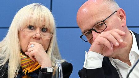 Sorgen für die politische Rahmung: Iris Spranger und Kai Wegner ... Sorgen für die politische Rahmung: Iris Spranger und Kai Wegner ...