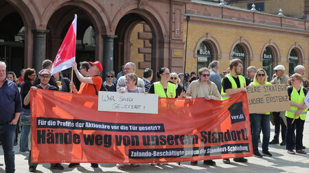 Kundgebung der Zalando-Belegschaft in Erfurt (18.4.2026)