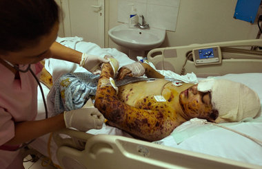 Auf der Intensivstation im Hayat-Krankenhaus in Beirut: Hassan A...