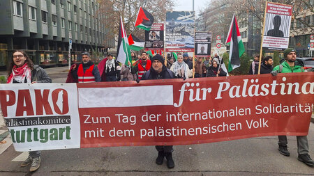 Demonstration am Internationalen Tag der Solidarität mit dem pal...