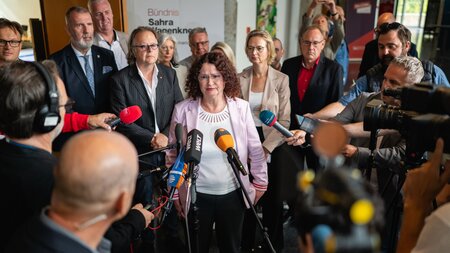 Die Thüringer BSW-Fraktionschefin Sigrid Hupach gab nach der Fra... Die Thüringer BSW-Fraktionschefin Sigrid Hupach gab nach der Fra...