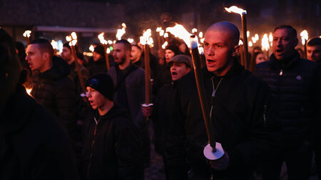 Jedes Jahr marschieren bulgarische Faschisten am Todestag des We... Jedes Jahr marschieren bulgarische Faschisten am Todestag des We...