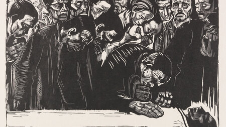 »Die Lebenden dem Toten«: Gedenkblatt von Käthe Kollwitz zum Tod... »Die Lebenden dem Toten«: Gedenkblatt von Käthe Kollwitz zum Tod...