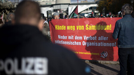 Demonstration gegen das Samidoun-Verbot in Berlin (4.11.2023)