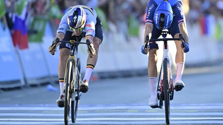 Denkbar knappe Kiste: Remco Evenepoel (l.) Giulio Ciccone Denkbar knappe Kiste: Remco Evenepoel (l.) Giulio Ciccone