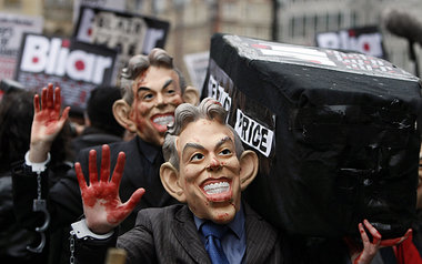 Proteste von Antikriegsdemonstranten am Freitag in London