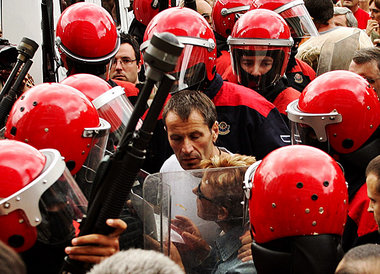 Die Polizei zeigte in Donostia/San Sebastian massive Präsenz