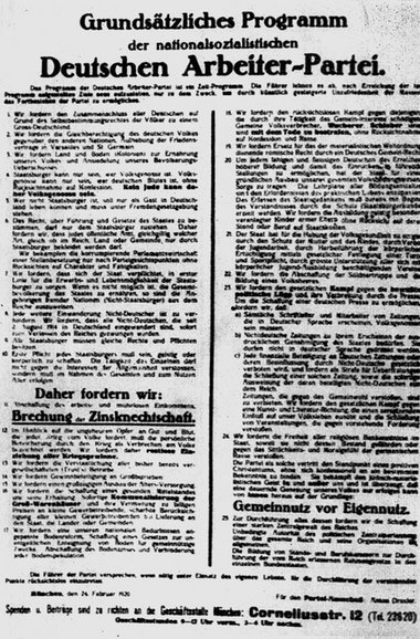 Hinter den leeren Formeln des NSDAP-Programms verbirgt sich das ...