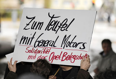 Klare Ansage bei Opel Bochum, November 2009