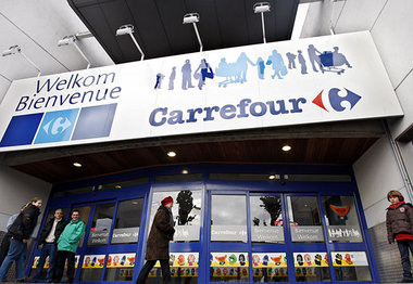 Bestreikte Carrefour-Filiale am Mittwoch in Brüssel