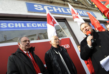 Dietmar Hexel, Günter Wallraff und Frank Bsirske am Dienstag vor... Dietmar Hexel, Günter Wallraff und Frank Bsirske am Dienstag vor...