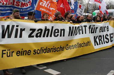 Protestmarsch am 28. März 2009 in Berlin – unter derselben Losun...