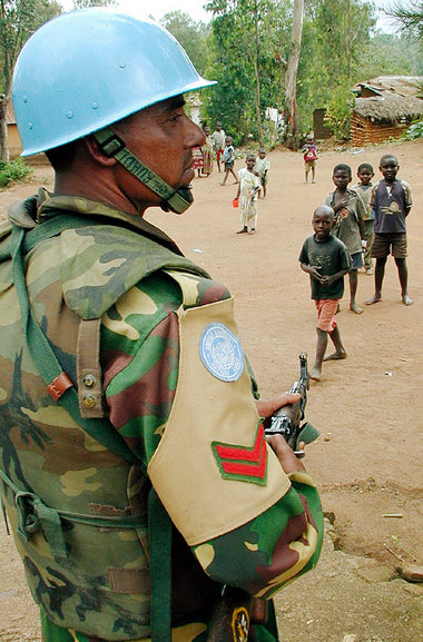 Ein UN-Soldat aus Bangladesch beim Einsatz in Kongo