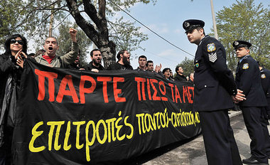 Thessaloniki am Tag des Brüsseler EU-Gipfels, 25. März: Arbeitsl...