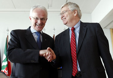 »Arbeiterführer« mit Wahlkampfhelfer: Rüttgers (l.) und Reilly a...