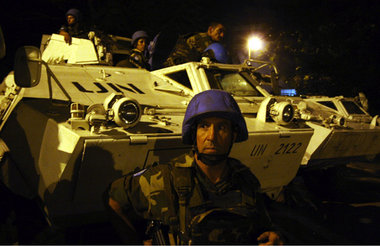 Alarm in Kinshasa: UN-Truppen vor ihrem Kampfeinsatz am Montag a...