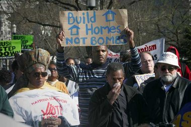 Proteste gegen die mangelhafte Hilfe für Katrina-Opfer im März i...