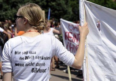 Der Bildungsstreik am Mittwoch in Berlin hatte keinen
Einflu&szl...
