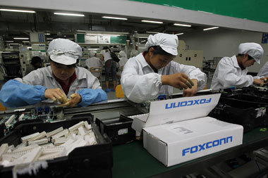 Produktion bei Foxconn in Shenzen: Der weltgr&ouml;&szlig;te
Ele...