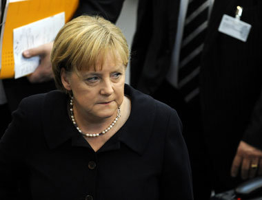 Bundeskanzlerin Angela Merkel am Mittwoch nach einer
Abstimmungs...