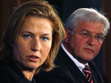 Ministerin Livni am Montag bei ihrem Amtskollegen Steinmeier in ...