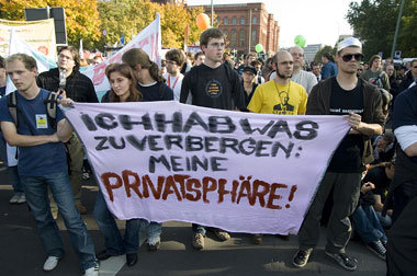 »Freiheit statt Angst«, Demonstration im Oktober 2008 in Berlin