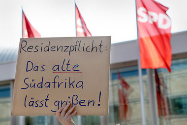 Am 26. Juni demonstrierten Aktivisten vor dem Landesparteitag
de...