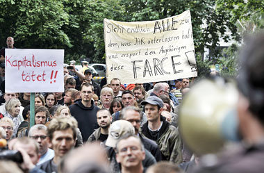 Demonstration vor dem Duisburger Rathaus am Donnerstag