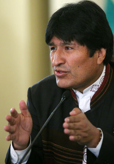 Evo Morales in Santa Cruz, 6. August