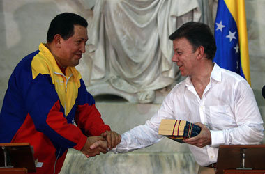 Nachhilfe f&uuml;r Santos: Venezuelas Pr&auml;sident Hugo
Ch&aac...