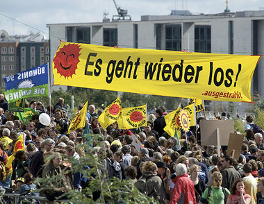 Protest von AKW-Gegnern im September 2009 vor dem
Reichstag