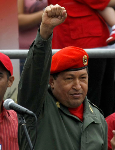 Venezuelas Pr&auml;sident Hugo Ch&aacute;vez w&auml;hrend einer
...