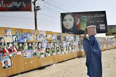 Straßenszene in Kabul am Donnerstag vor den Wahlen