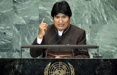 Evo Morales am Donnertag auf dem UN-Gipfel Evo Morales am Donnertag auf dem UN-Gipfel