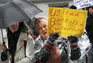Genf, Schweiz, 28. März 2009: »Vereinigte Banditen der Schweiz« ...