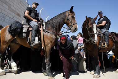 Situation an einem Checkpoint bei Jerusalem