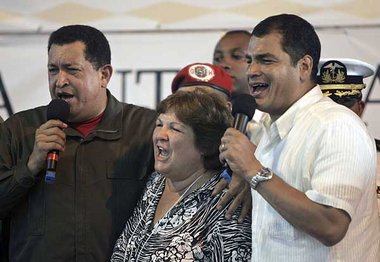 Venezuelas Pr&auml;sident Hugo Ch&aacute;vez, die Kubanerin
Alei...