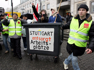 Arbeiter - hier der Stuttgarter Müllabfuhr - sind das Rückgrat b...