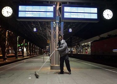 Warnstreik von Transnet im Januar 2009 auf dem K&amp;ouml;lner
H...