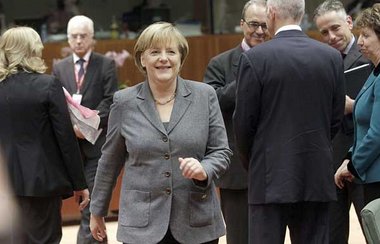 Locker vom Hocker &ndash; die Bundeskanzlerin hatte in
Br&uuml;s...