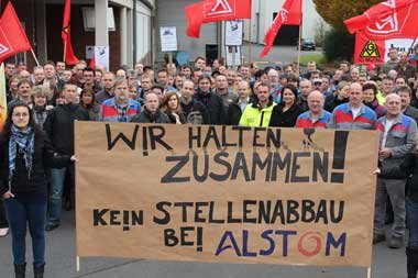 In Mannheim gingen am Dienstag die Alstom-Beschäftigten
auf... In Mannheim gingen am Dienstag die Alstom-Beschäftigten
auf...